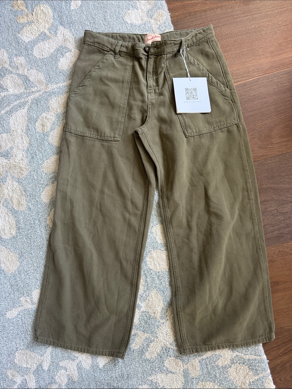 Women's Olive Green Boot-Cut Utility Pants